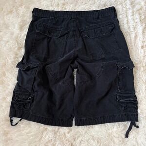 Cargo Supply Mens Black Ripstop Cargo Shorts Size 34 Multi Pocket Utility